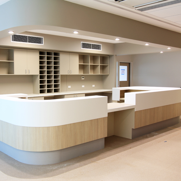 Hospital reception desk